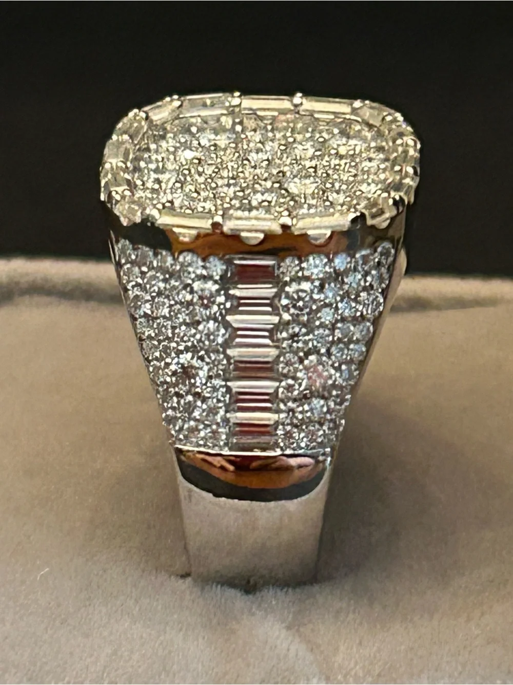 5.00CTW Moissanite Iced Out Men’s Ring 11.55Grams 925 Sterling Silver Size 12